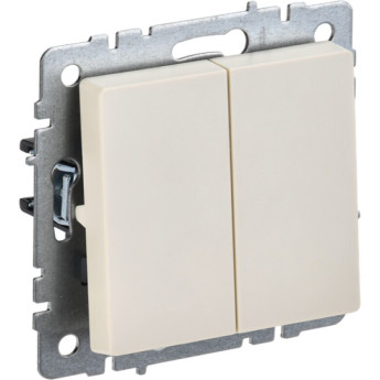 Выключатель 2-клавишный IEK BRITE 10А ВС10-2-0-БрКр бежевый - BR-V20-0-10-K10